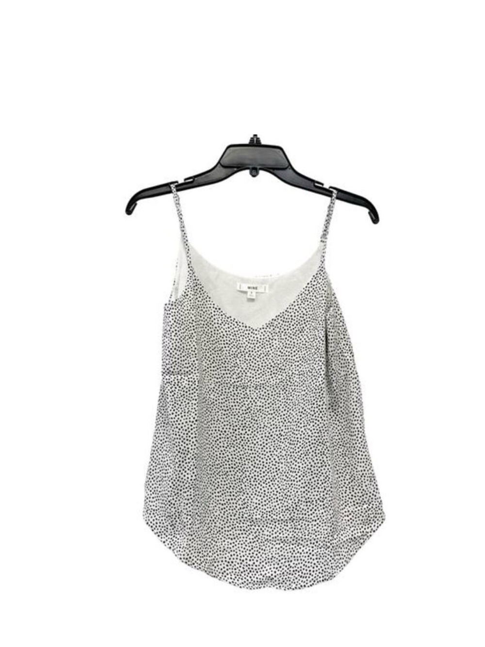 Mine for Anthropologie Women Black‎ White Polka Dots Camisole Size L